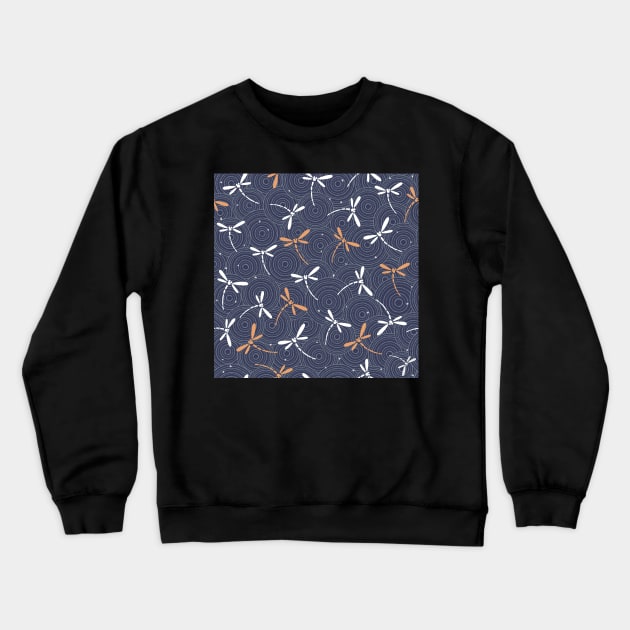 Oriental dragonfly pattern Crewneck Sweatshirt by LittleNippon